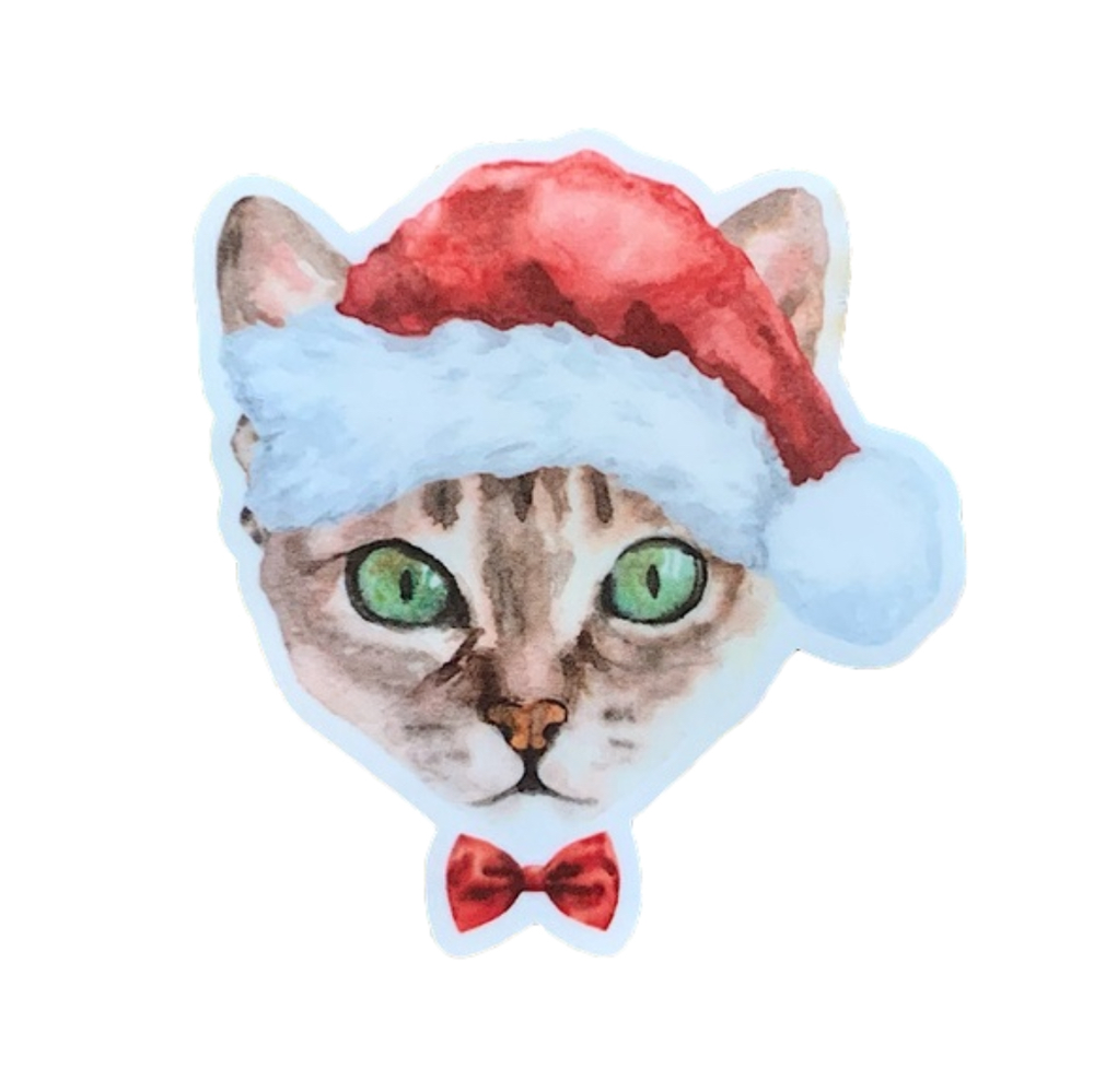 🎄6/$12 Christmas Cat Vinyl Sticker Matte